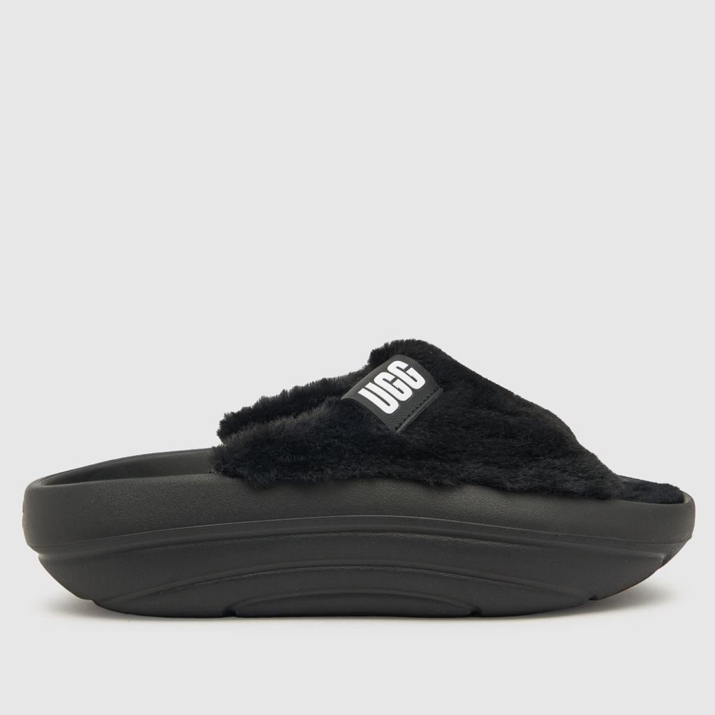 foam-o plush slide sandals in black