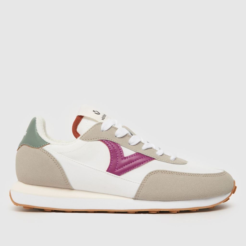 astro nylon trainers in white & pink