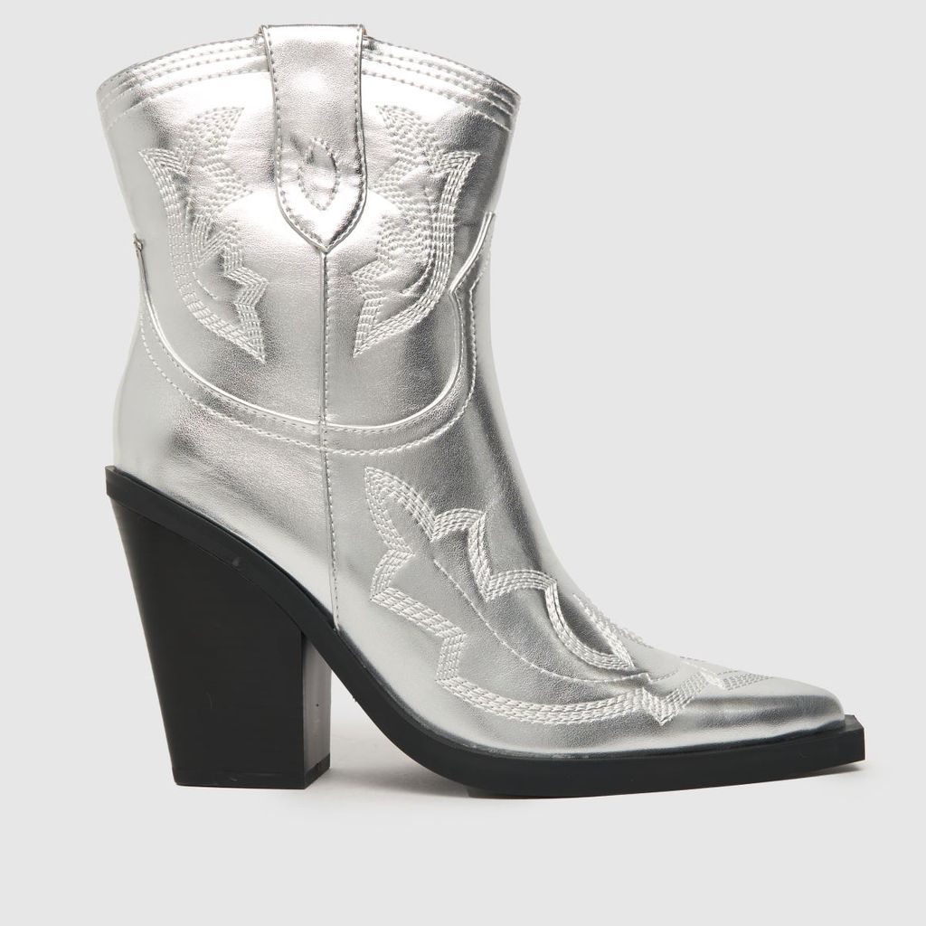 dustin ankle height western boots in silver