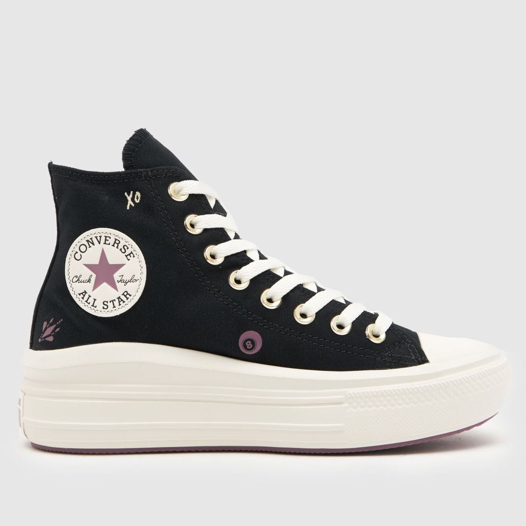all star move hi tiny tattoos trainers in black & white
