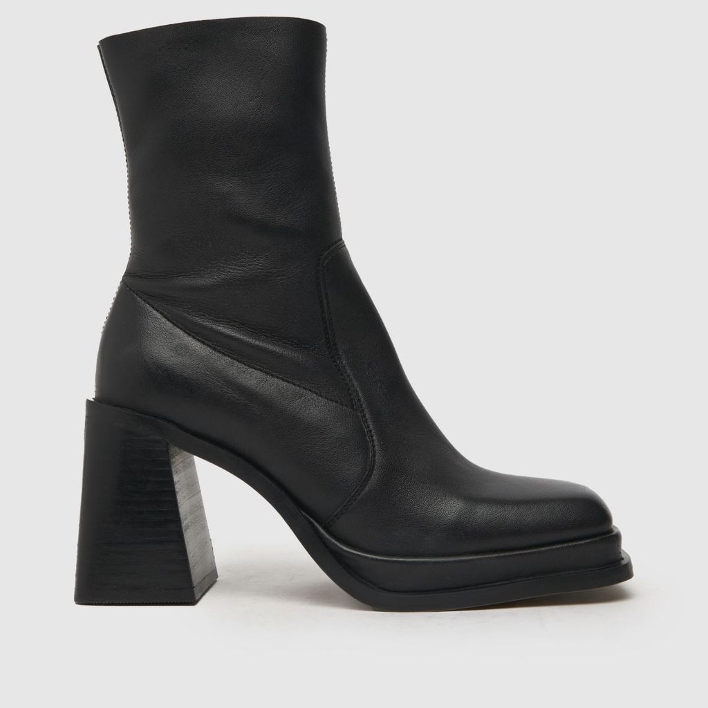 arno leather platform boots in black