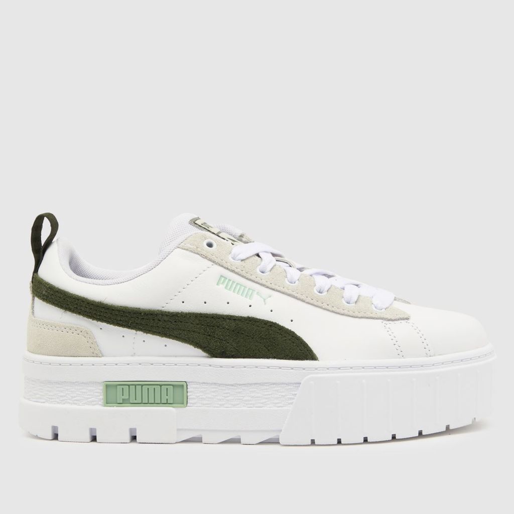 mayze mix trainers in white & green
