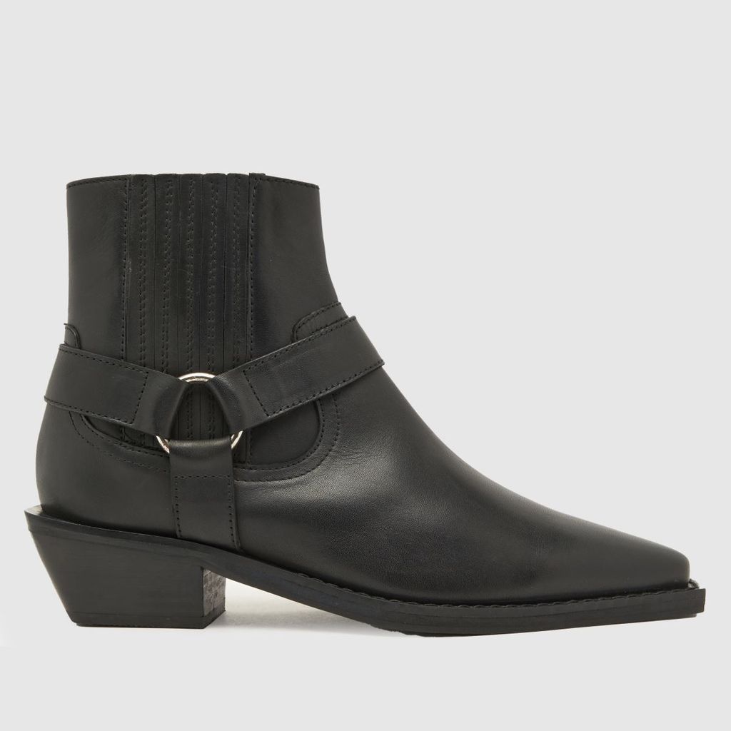 azlan leather hardware western boots in black