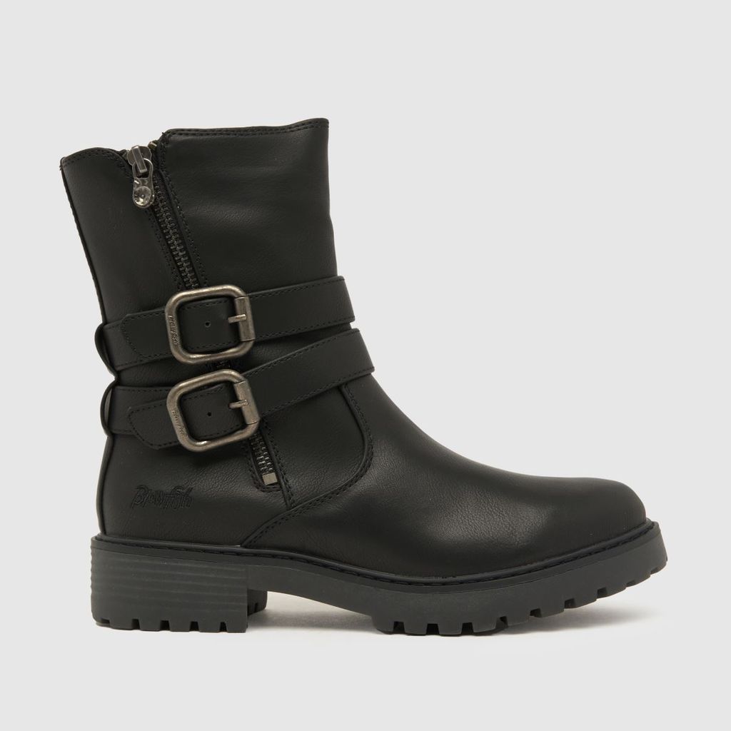 rel buckle vegan boots in black