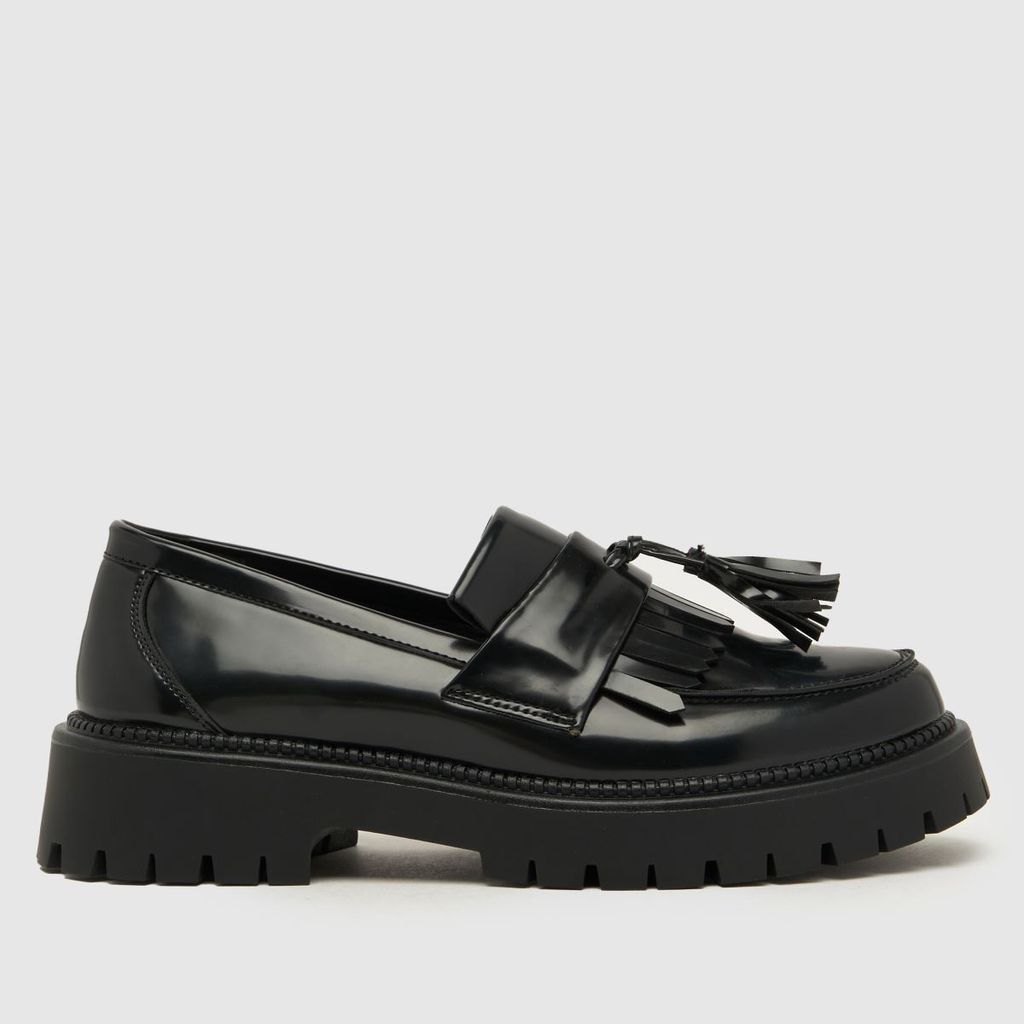 Wide Fit lachelle loafer flat shoes in black