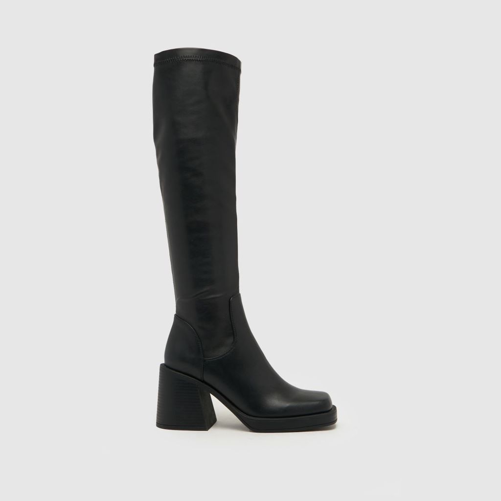 danielle platform knee boots in black