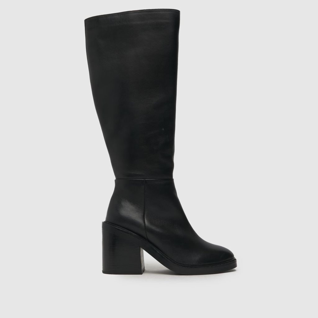delaney platform knee high boots in black