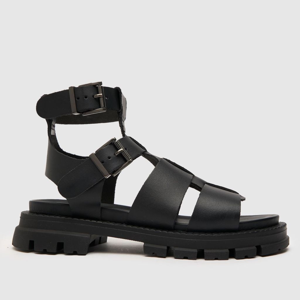 trace leather chunky sandals in black