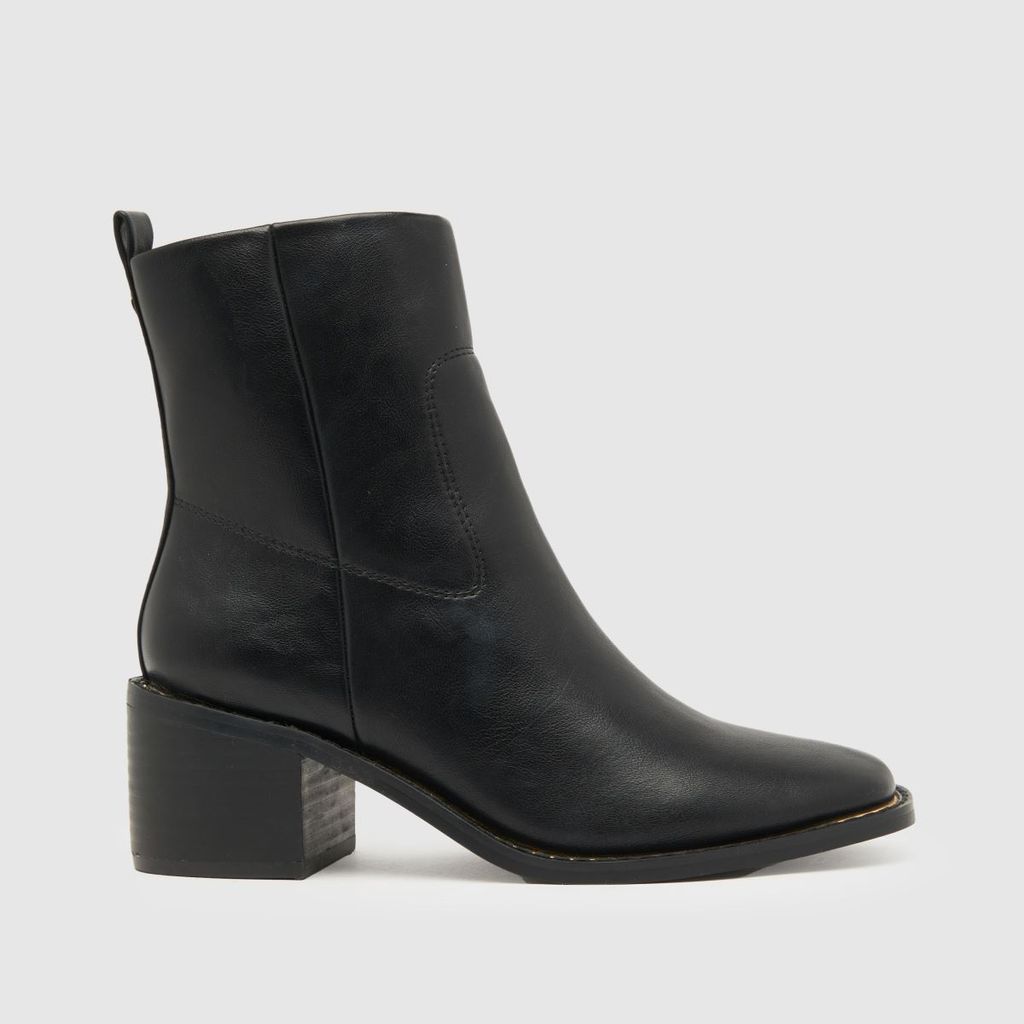 bowie block heel rand boots in black