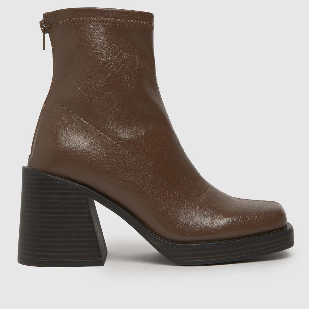 brielle platform stretch boots in brown