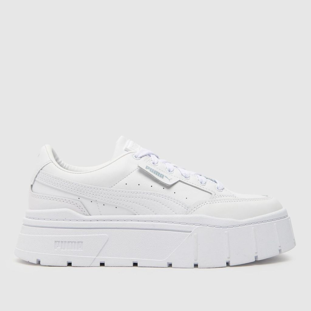 mayze stack trainers in white