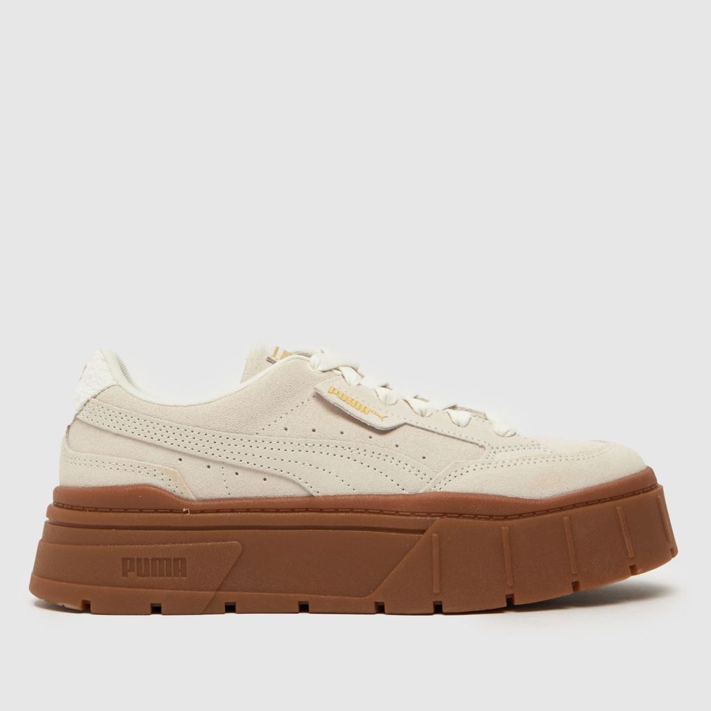 mayze stack trainers in beige
