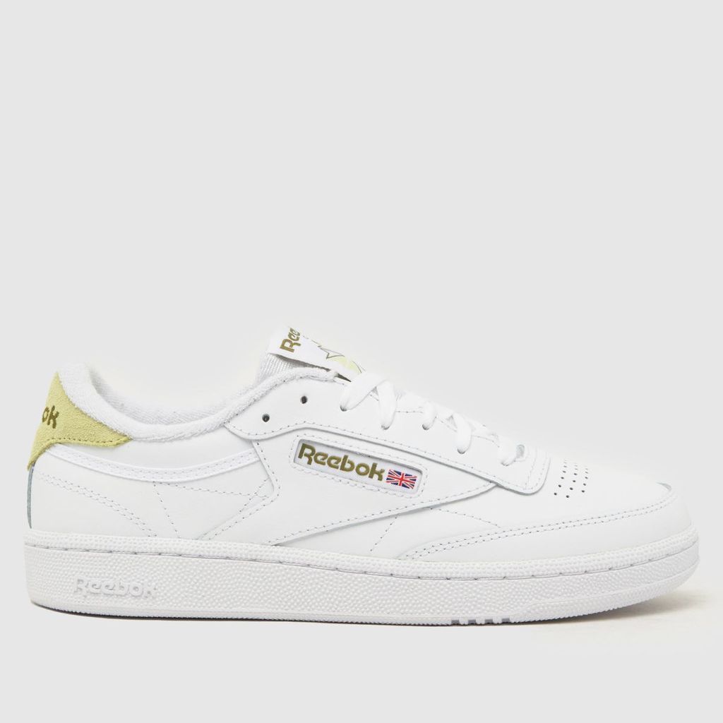 club c 85 trainers in white & yellow