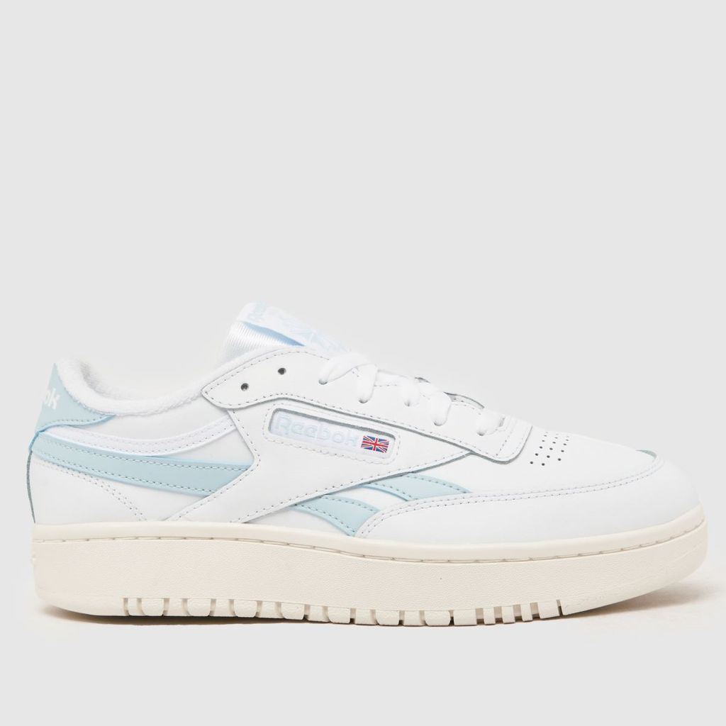 club c double revenge trainers in white & pl blue