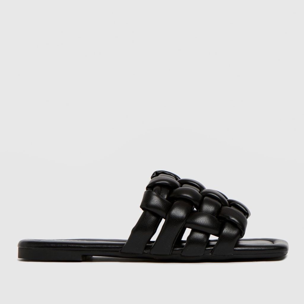 tilde weave square toe sandals in black