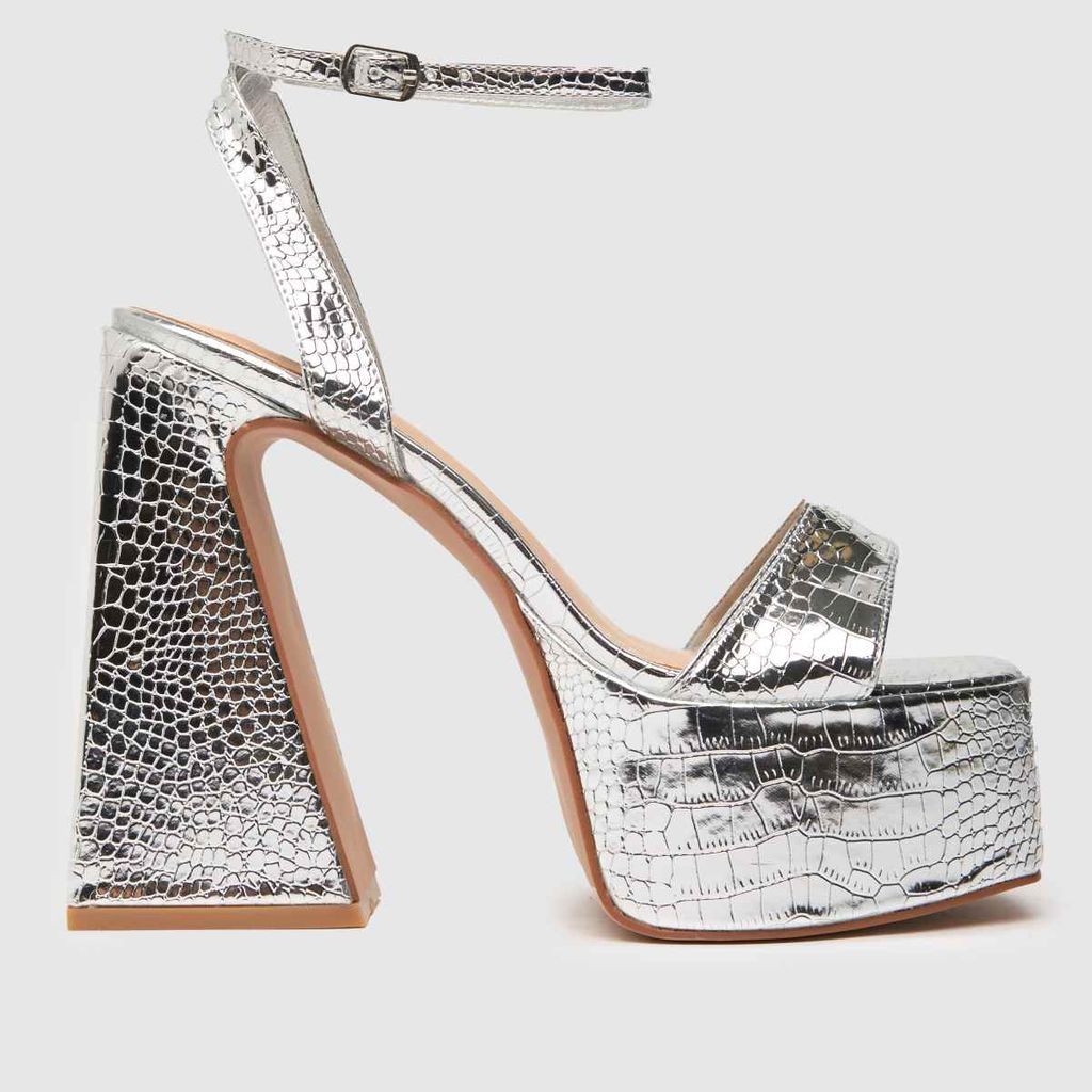 maleah block high heels in silver