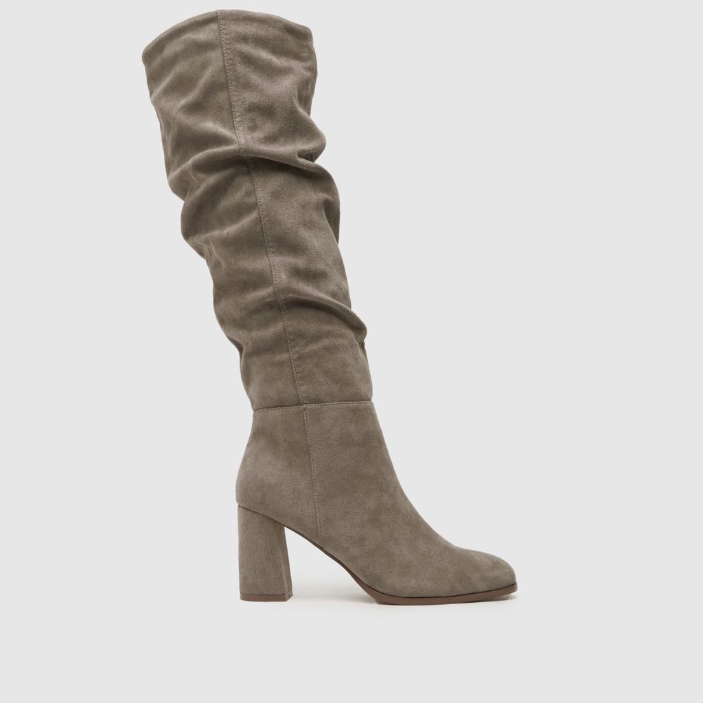 davina slouche knee boots in grey