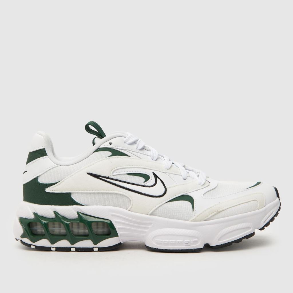zoom air fire trainers in white & green