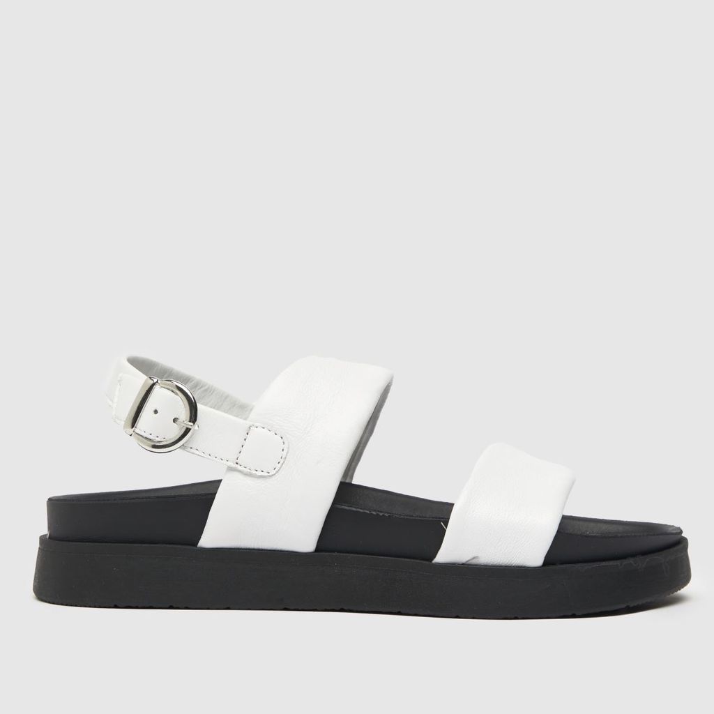 tasha leather double band sandals in white