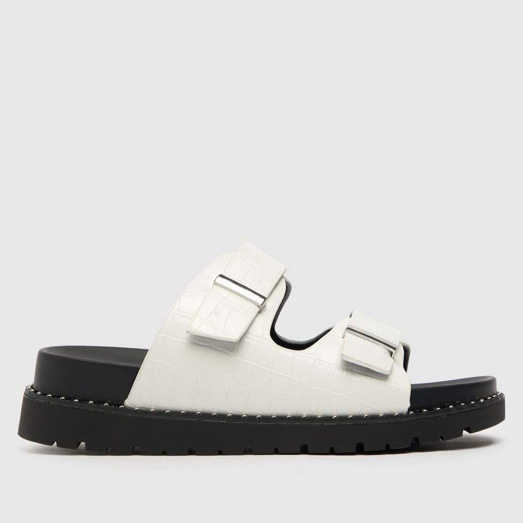 tess croc studded footbed sandals in white