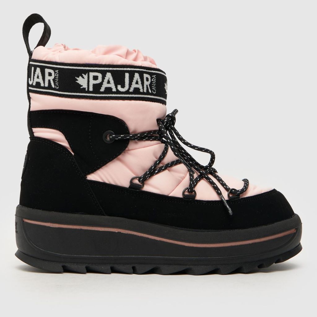galaxy ankle snow boots in black & pink