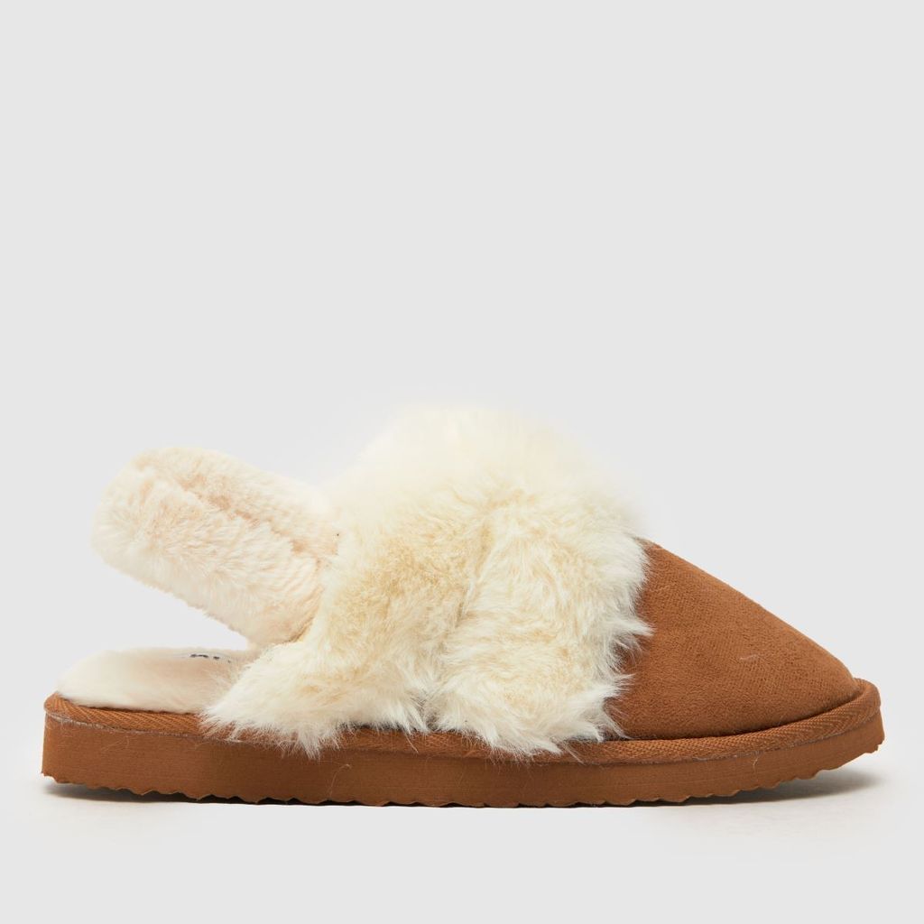 harper fur mule slippers in tan