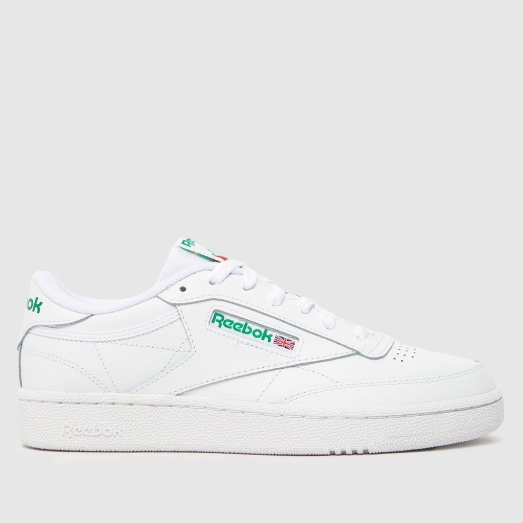 club c 85 trainers in white & green
