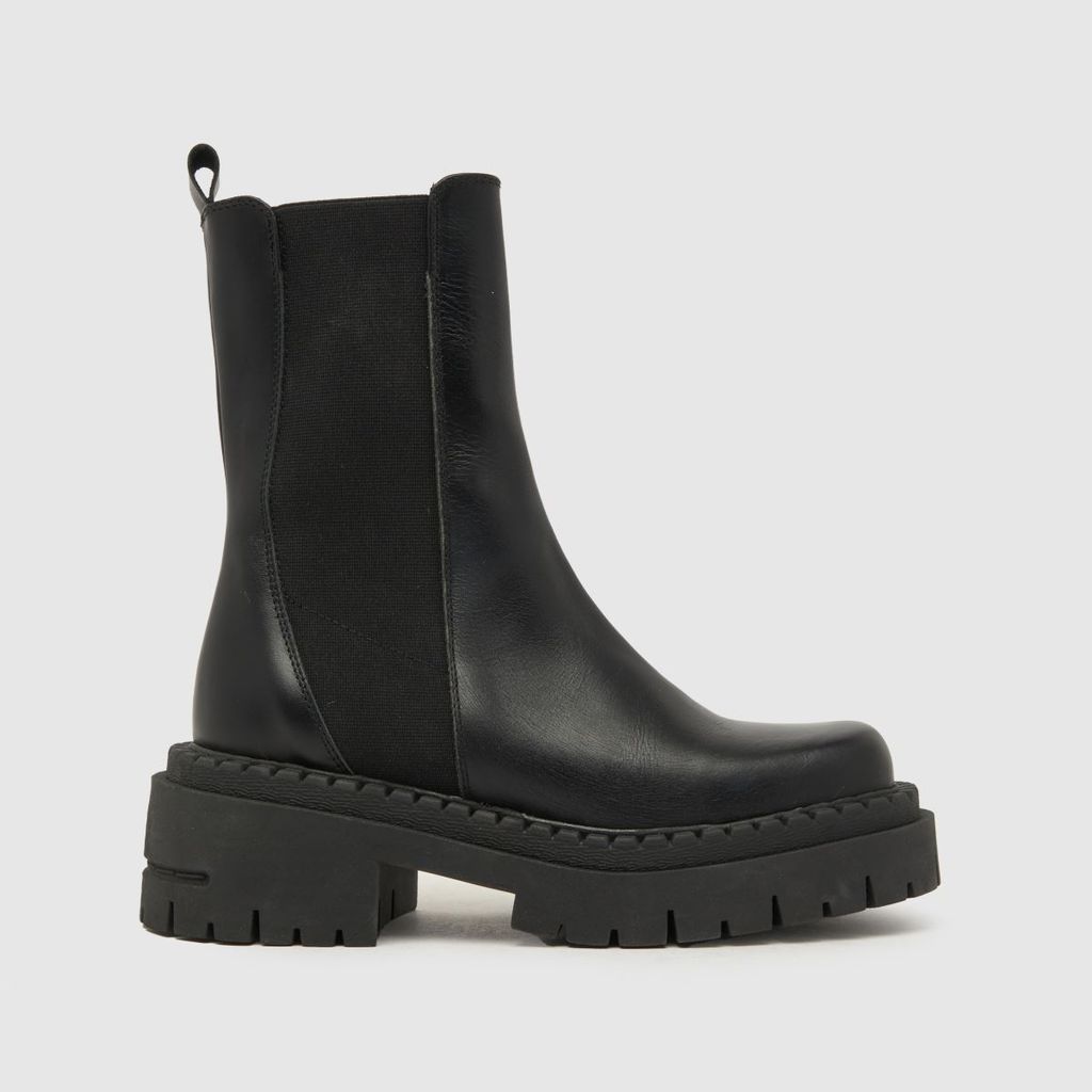 andrea leather chunky chelsea boots in black