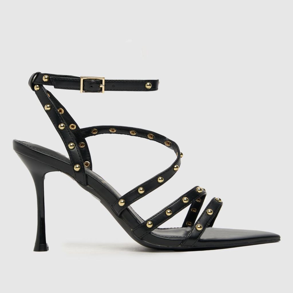 sol studded strappy high heels in black