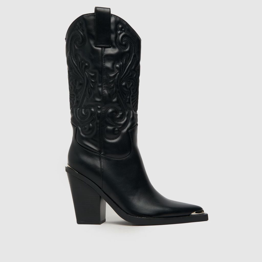 dale knee high western boots in black