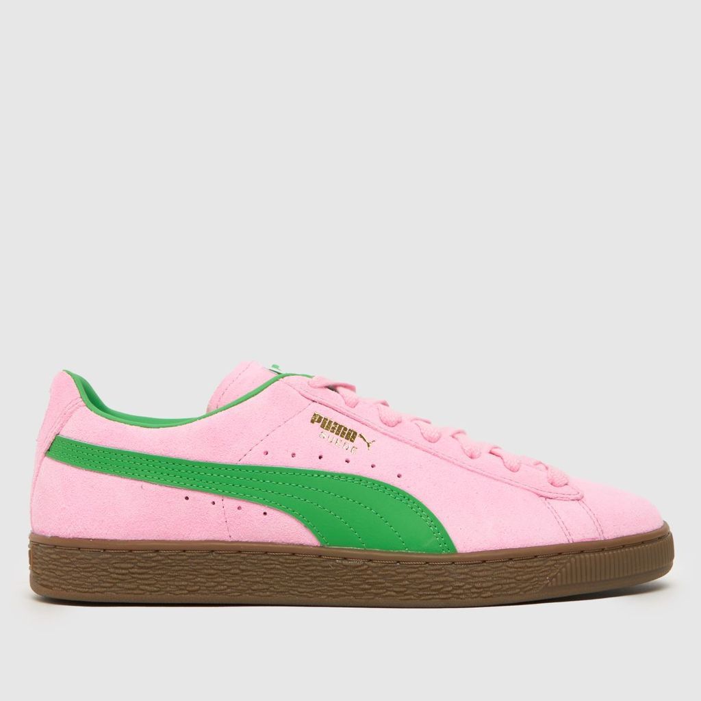 suede terrace trainers in pink multi