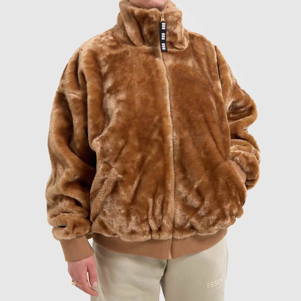 laken jacket in beige & brown