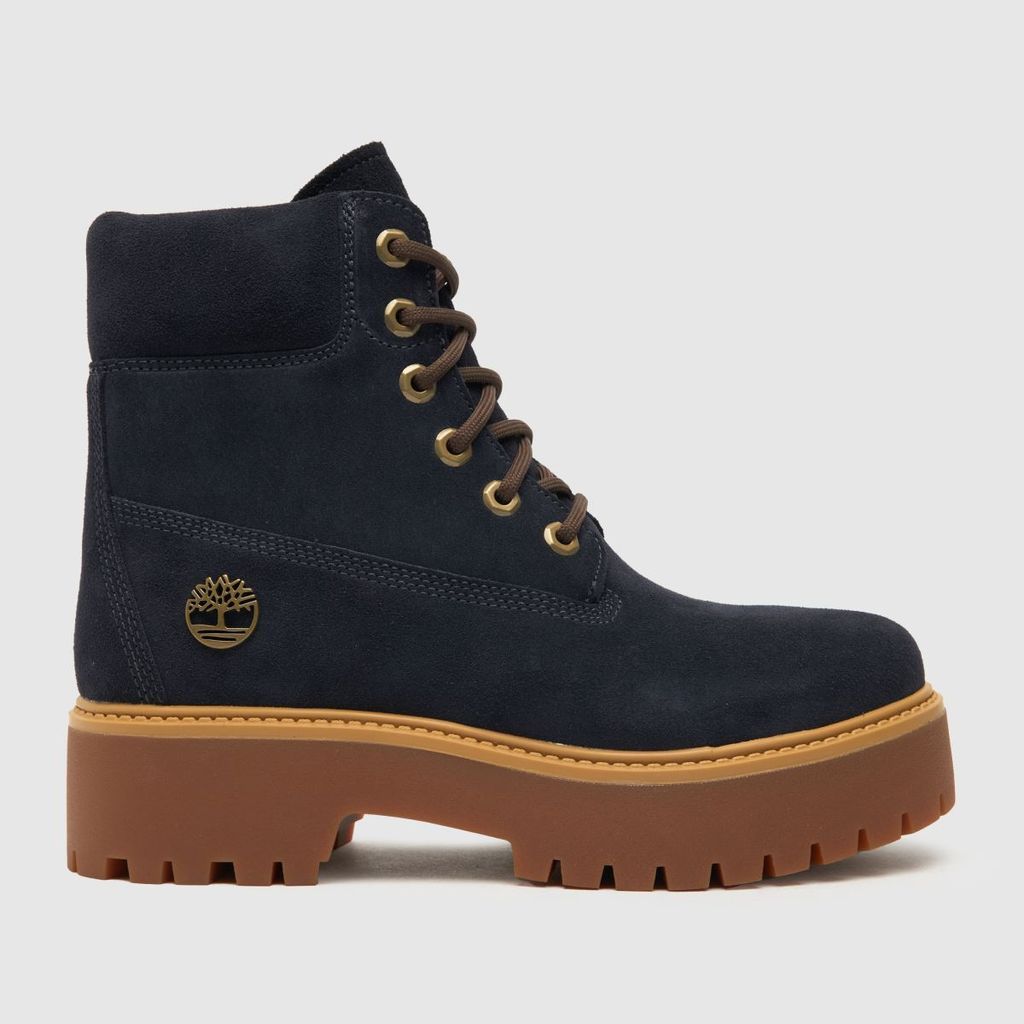 stone street lace up boots in navy