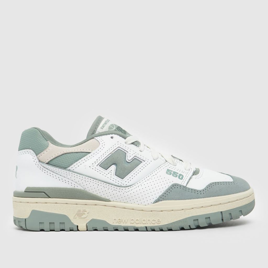 bb550 trainers in white & green