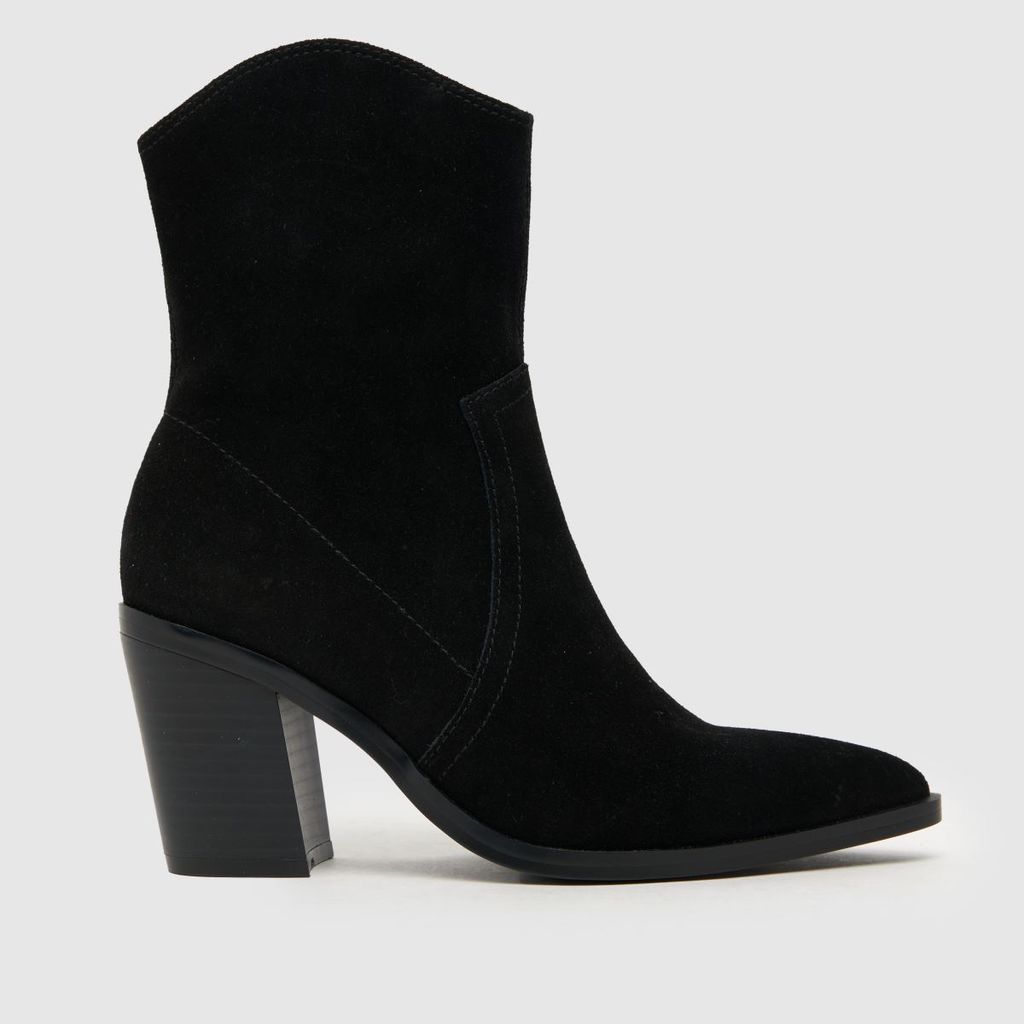 angelo suede western boots in black