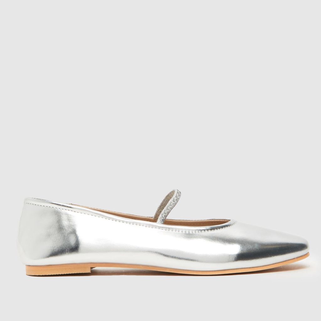 louella mary jane ballerina flat shoes in silver