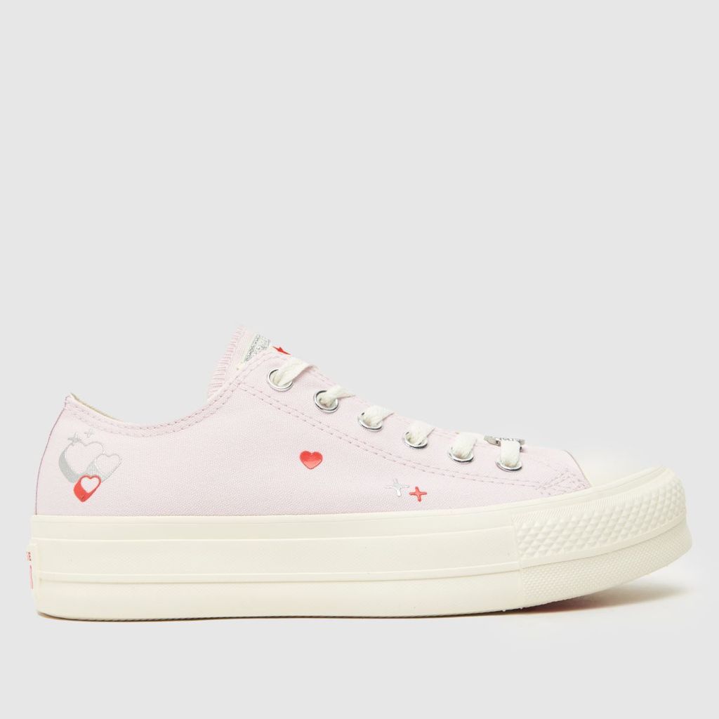 all star lift ox y2k heart trainers in lilac