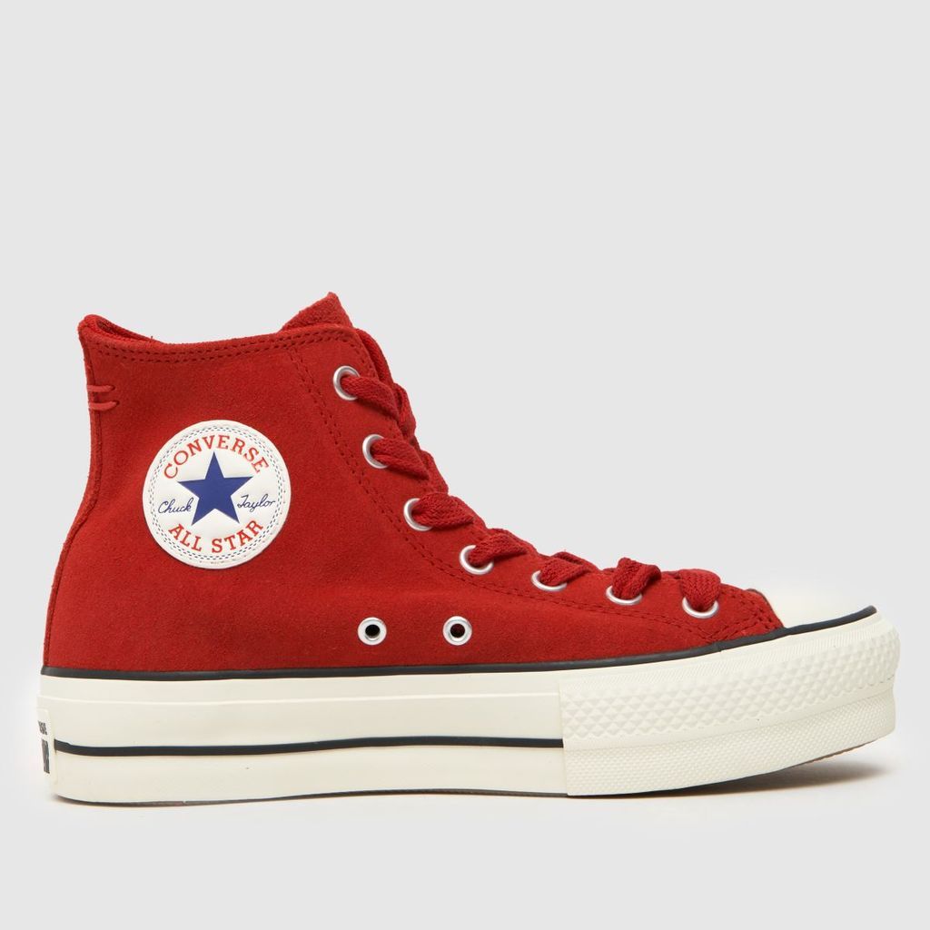 all star lift hi trainers in red