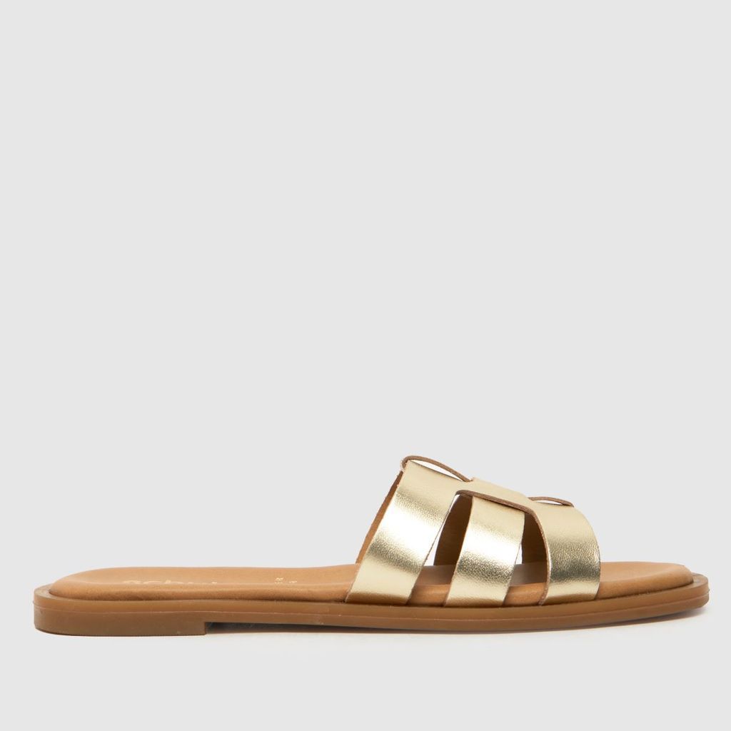 tierney leather slider sandals in gold