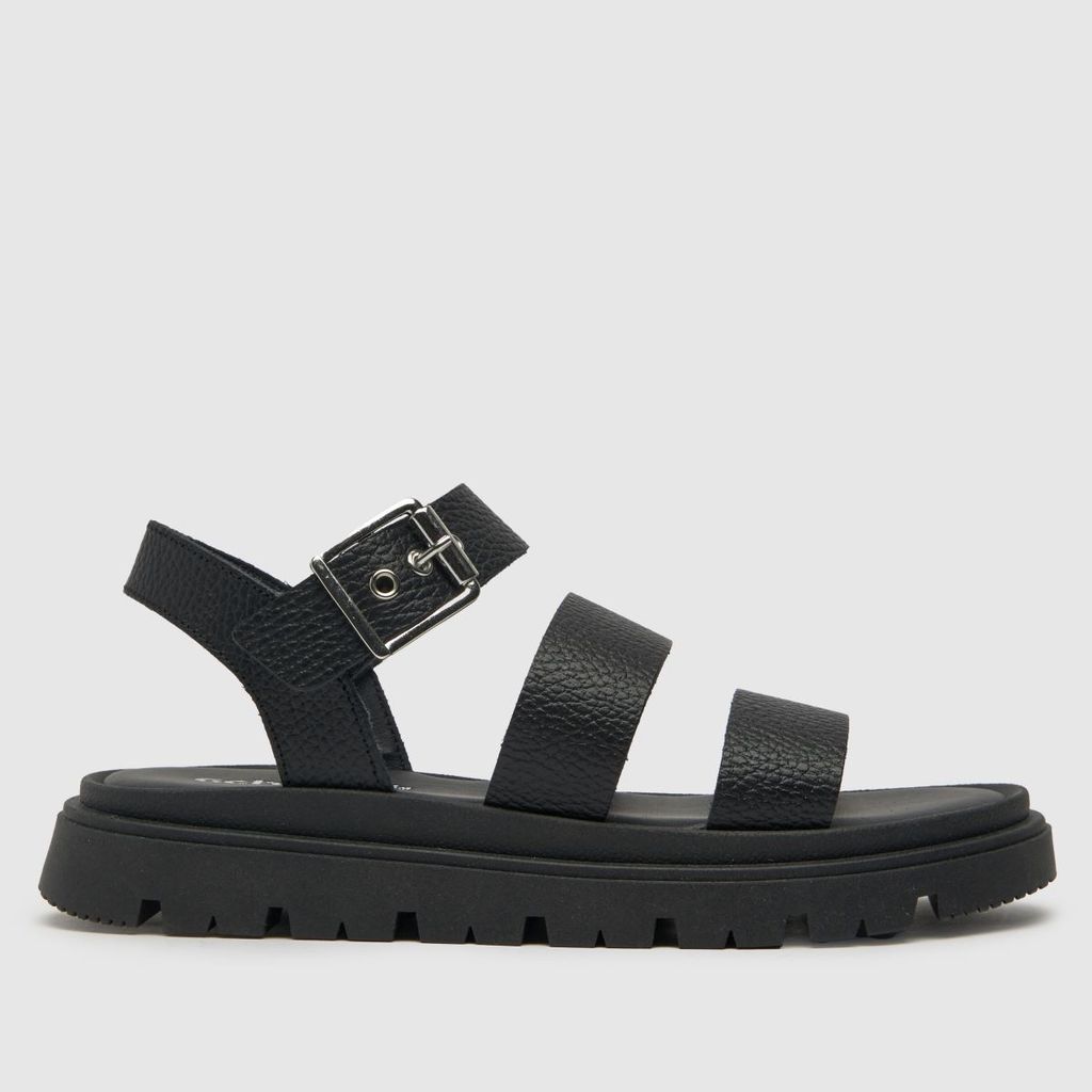 tina chunky leather sandals in black