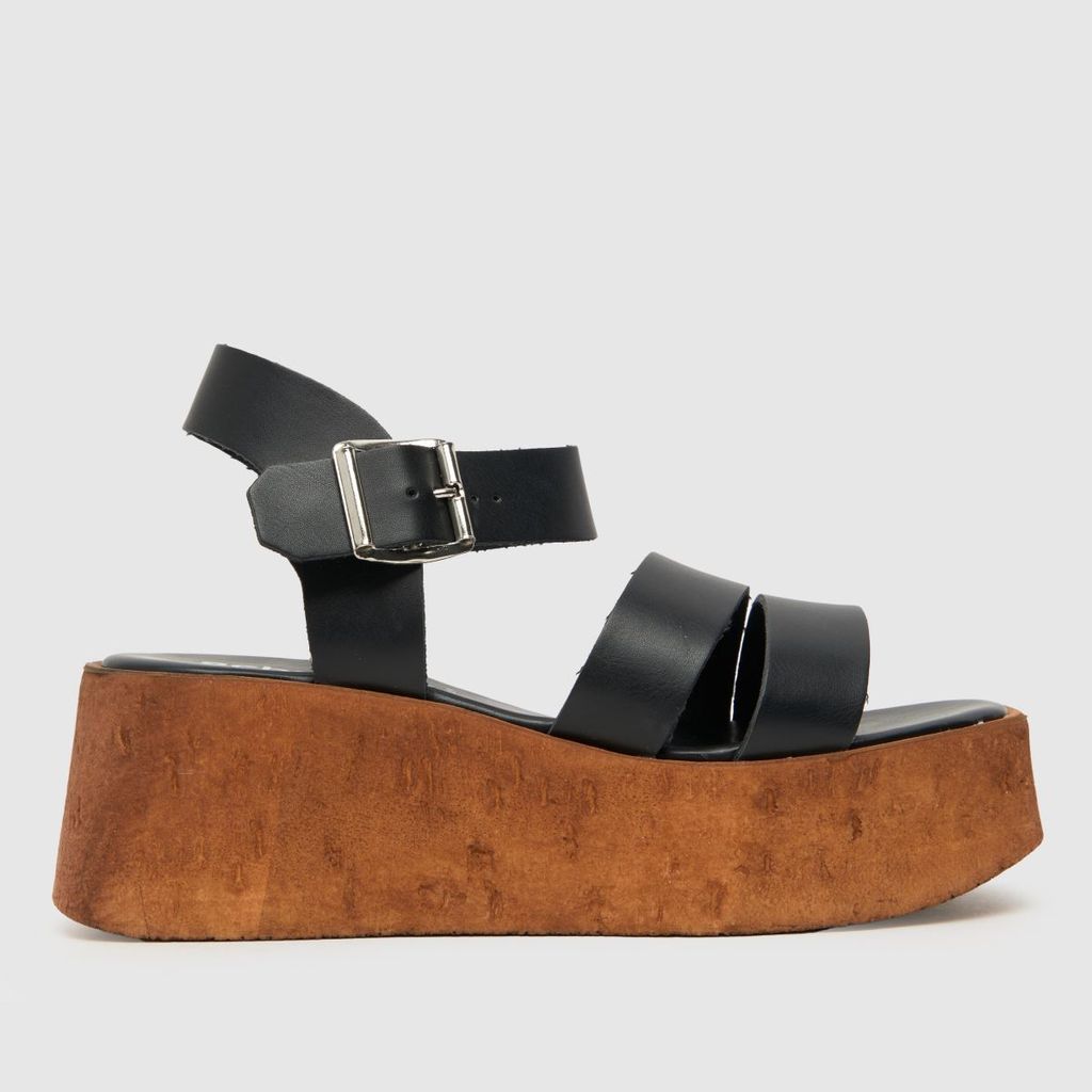 viola cork wedge sandals in black