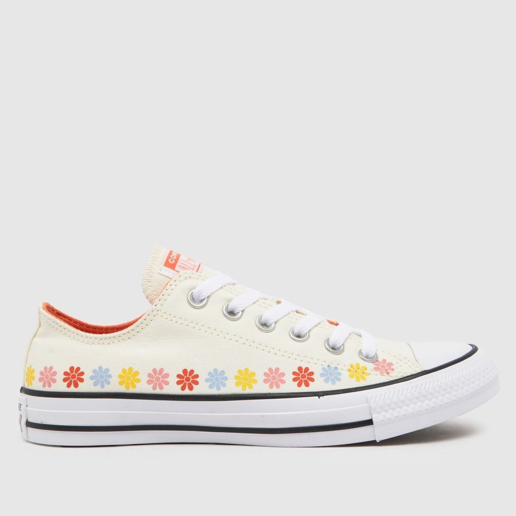 all star ox trainers in white multi