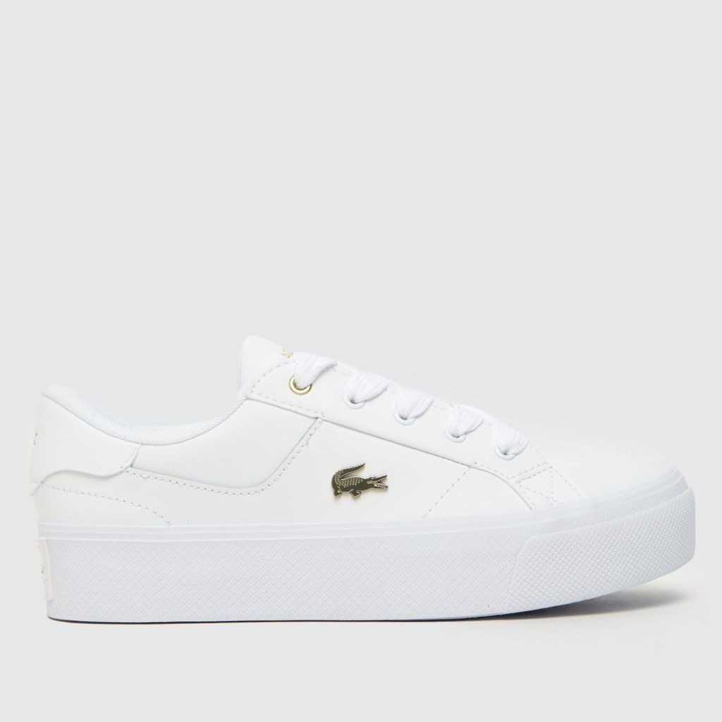 ziane platform trainers in white & gold