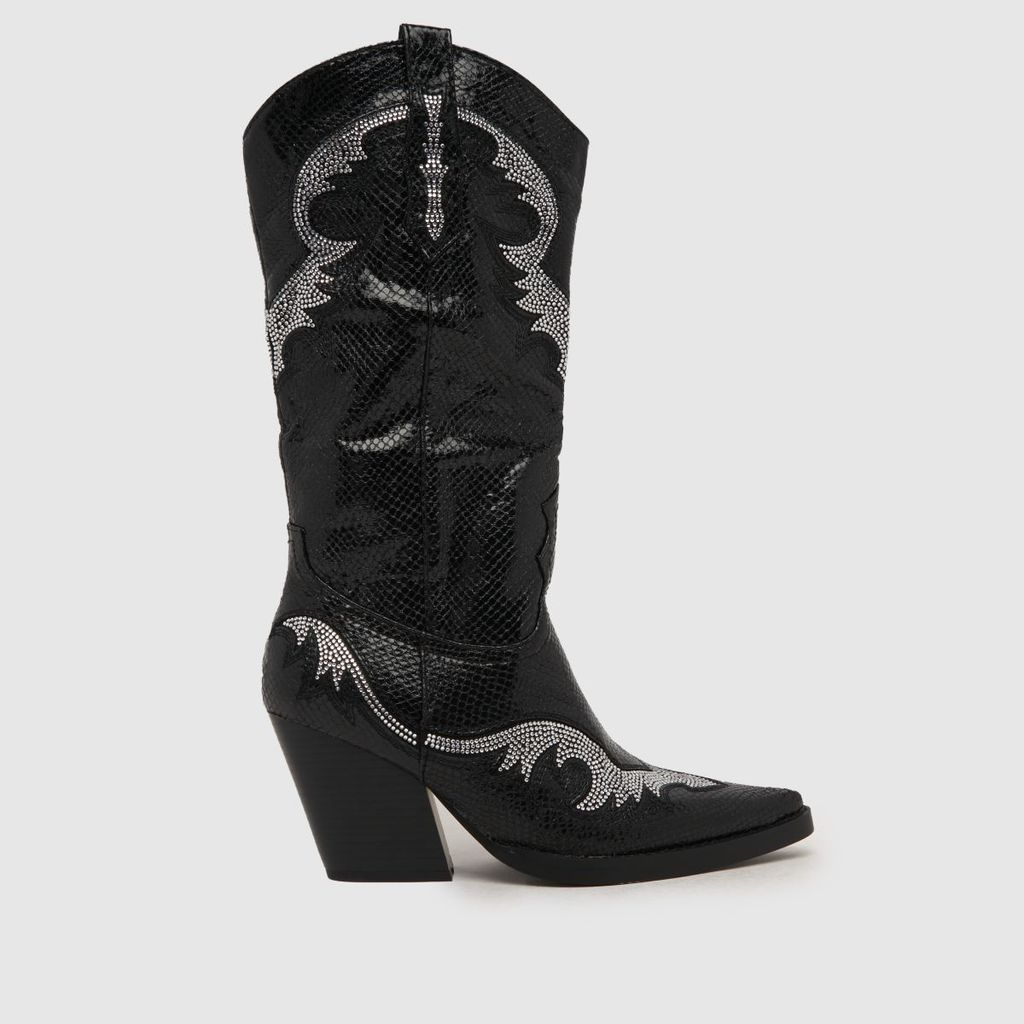 dakoa bling western boots in black