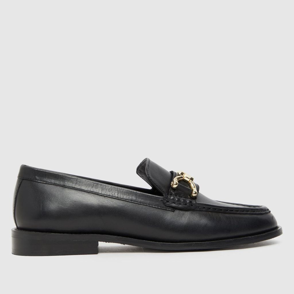 lassie leather snaffle loafer flat shoes in black