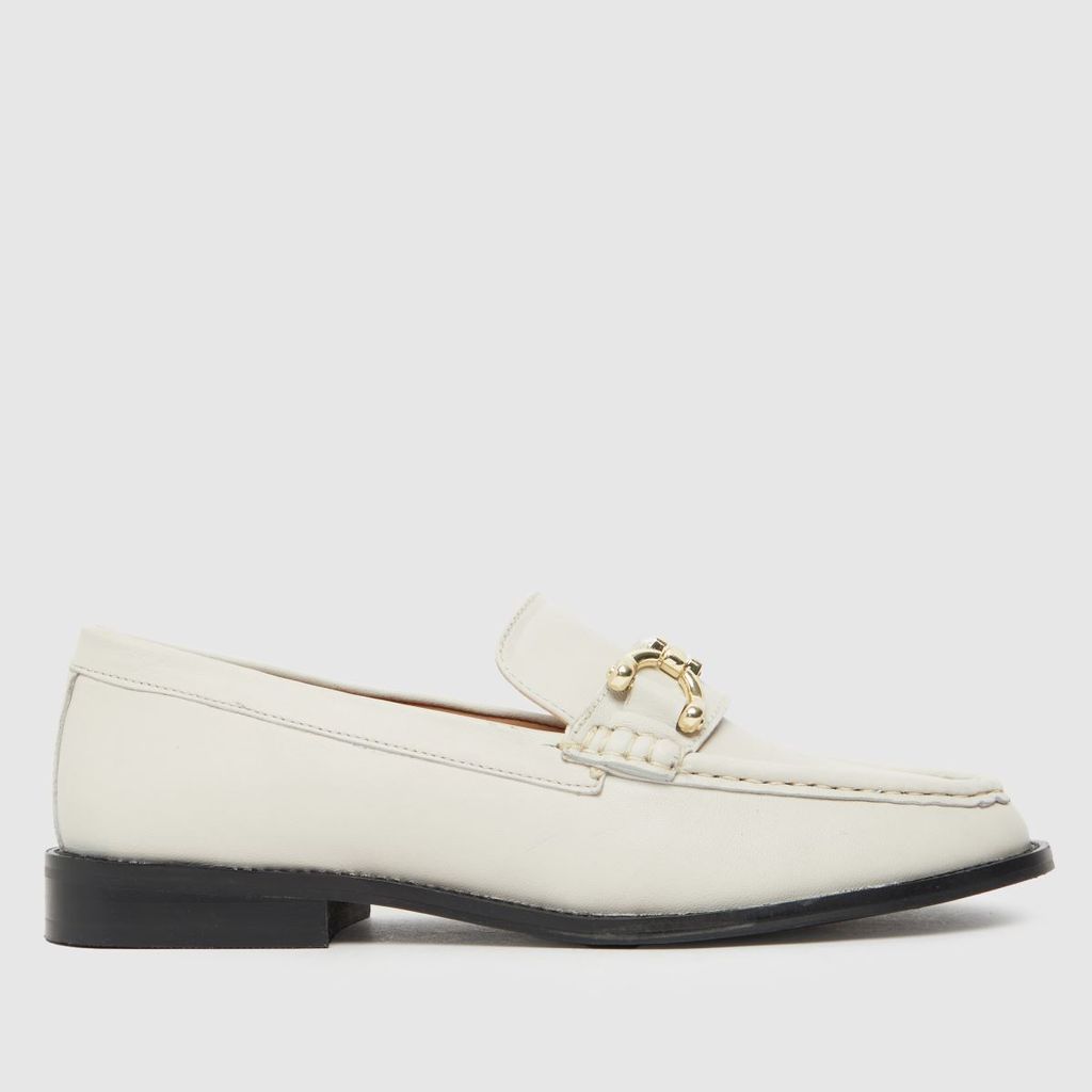 lassie leather snaffle loafer flat shoes in off-white