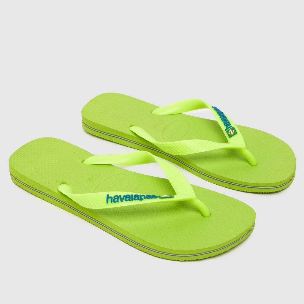 brasil logo neon sandals in light green