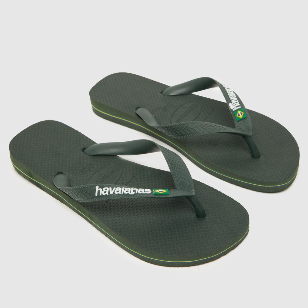 brasil logo sandals in dark green