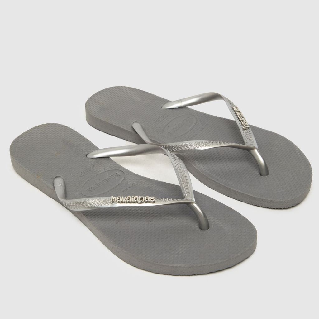 slim sandals in grey