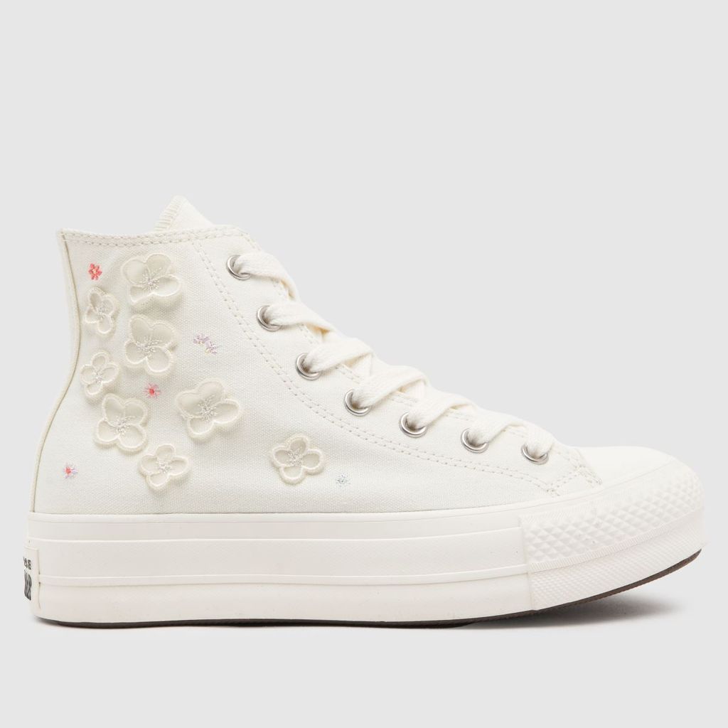 all star lift hi flower play trainers in white multi